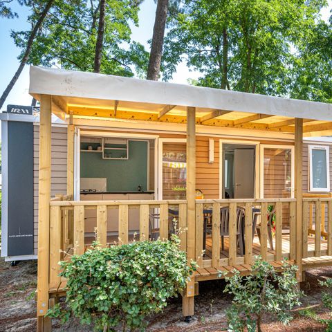 Mobilheim 5 personen - Komfort - TV 2ch-TV-plancha-überdachte Terrasse- 26m² - CONFORT