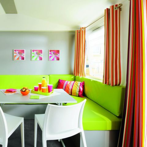 Mobilheim 5 Personen - Komfort TV 2ch-TV-plancha-überdachte Terrasse- 26m² | CONFORT