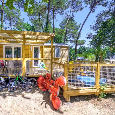 Mobilheim 5 Personen - Family 2ch-terrasse XXL überdacht-TV-LV-plancha-28m² | PREMIUM