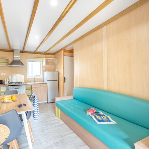 Chalet 7 Personen - Garden 3ch- CLIM-Badewanne-TV-LV-Plancha-Fußboden-überdachte Terrasse-32m² | PREMIUM