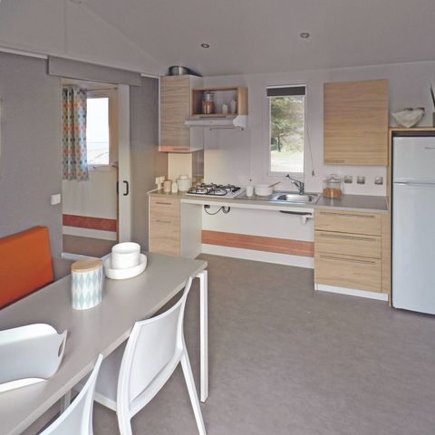 Mobilheim 5 Personen - Life 2ch PMR- CLIM -TV-LV-plancha-32m²-überdachte Terrasse | PREMIUM