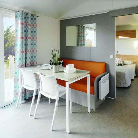 Mobilheim 5 Personen - Life 2ch PMR- CLIM -TV-LV-plancha-32m²-überdachte Terrasse | PREMIUM