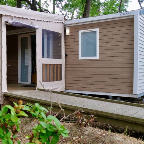 Mobilheim 5 Personen - Life 2ch PMR- CLIM -TV-LV-plancha-32m²-überdachte Terrasse | PREMIUM