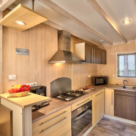 Chalet 4 personen - Komfort-Cottage mit Klimaanlage - 2 Schlafzimmer - KOMFORT - MIT - KLIMAANLAGE – - 32 bis - 43 m² – Klimaanlage – - TV – Geschirrspüler – Plancha