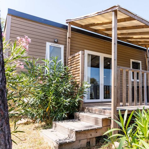 Bungalow 6 Personen - Mobilheim | Premium | 3 Zi. | 6 Pers. | Erhöhte Terrasse | Klima.