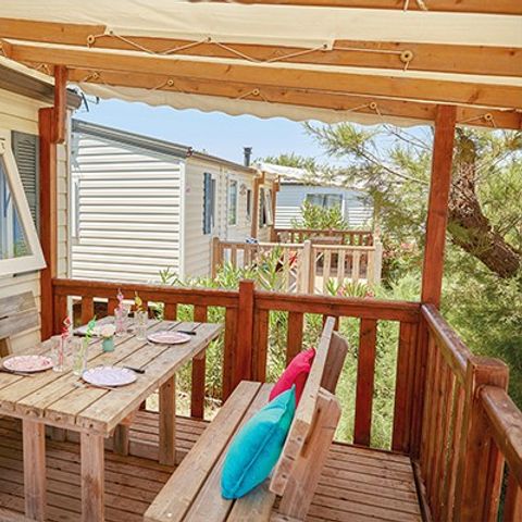 Mobilheim 6 personen - Classic | 3 Schlafz. | 6 Pers. | Erhöhte Terrasse