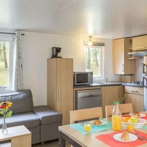 Mobilheim 6 personen - Premium 3 Schlafzimmer 2 Bäder Lounge