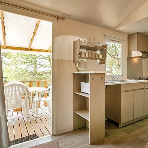 Mobilheim 6 Personen - Comfort XL | 2 Zi. | 4/6 Pers. | Erhöhte Terrasse