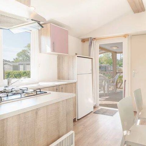 Mobilheim 6 Personen - Comfort | 3 Zi. | 6 Pers. | Erhöhte Terrasse | 1 Bad | Klimaanlage