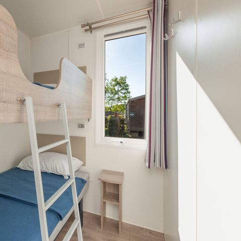 Mobilheim 6 Personen - Comfort | 3 Zi. | 6 Pers. | Terrasse Einzelzimmer | 1 Bad | Klimaanlage
