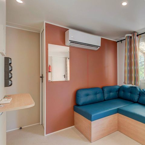 Mobilheim 6 Personen -  Comfort | 3 Zi. | 6 Pers. | Erhöhte Terrasse | 1 Bad | Klimaanlage | TV