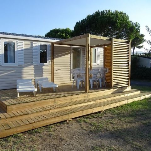 Mobilheim 7 personen - CONFORT - 3 Schlafzimmer mit Klimaanlage +TV