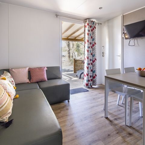 Mobilheim 5 personen - PREMIUM - 2 Schlafzimmer mit Klimaanlage +TV+ Gas Plancha + 2 Bäder