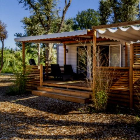 Mobilheim 5 personen - PREMIUM - 2 Schlafzimmer mit Klimaanlage +TV+ Gas Plancha + 2 Bäder