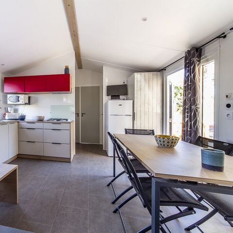 Mobilheim 8 personen - CONFORT - 4 Schlafzimmer mit Klimaanlage +TV+ 2 Bäder