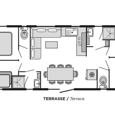 Mobilheim 8 Personen - 8p - Cottage Tribu CONFORT klimatisiert