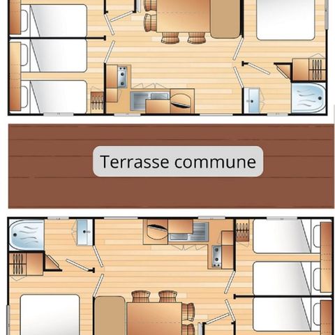 Mobilheim 12 Personen - Confort GRAND Mistral 12 Personen - 6Zimmer, klimatisiert, Fernseher