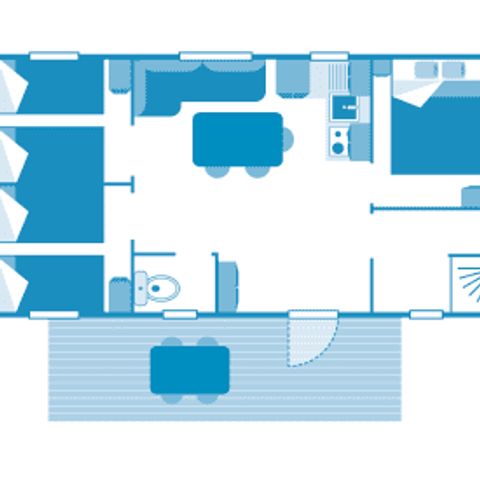 Mobilheim 6 Personen - Cottage 6p 3ch **