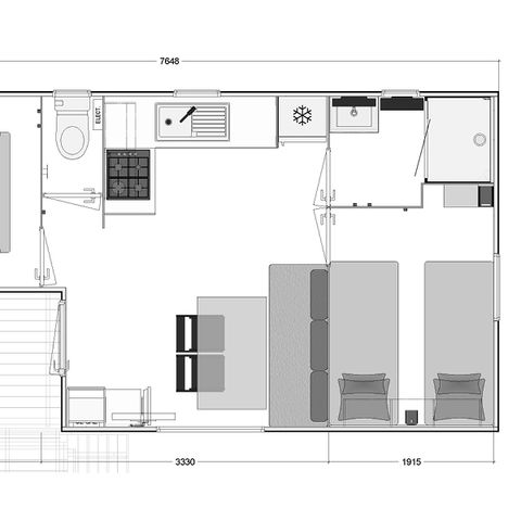 Mobilheim 4 Personen - Cottage 4 FEUILLES 2 Zimmer