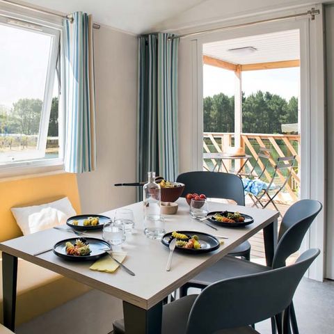 Mobilheim 6 Personen - Cottage Komfort - Integrierte überdachte Terrasse