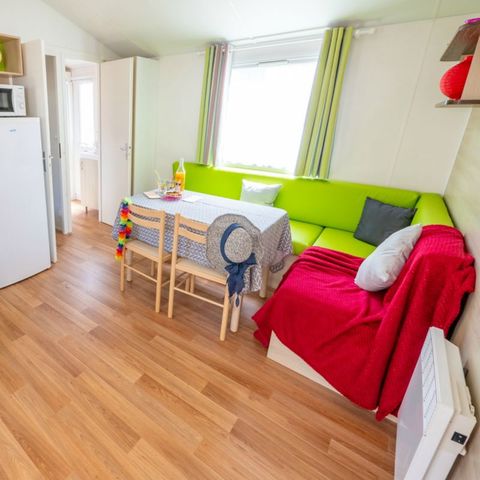 Mobilheim 5 Personen - Großes Cottage Confort - Halbüberdachte Terrasse