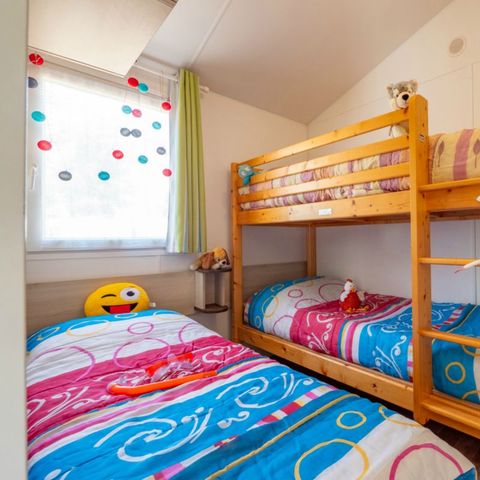 Mobilheim 5 Personen - Großes Cottage Confort - Halbüberdachte Terrasse