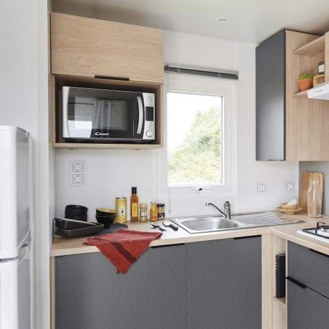 Mobilheim 6 Personen - Mobilheim Lodge 83 Confort 3 Zimmer - 28 m² + integrierte Terrasse von 8 m