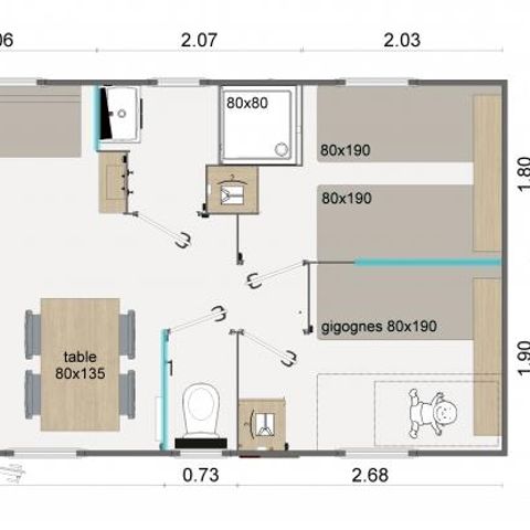Mobilheim 6 Personen - Lodge 87