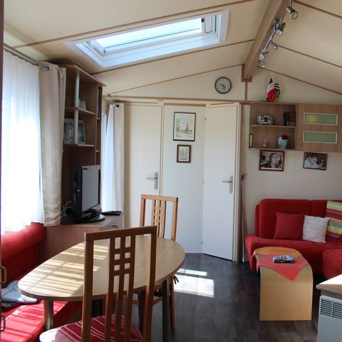 Mobilheim 4 Personen - Mobilheim Premium Villa 2 Zimmer - 40 m² + halbüberdachte Terrasse + großer Garten