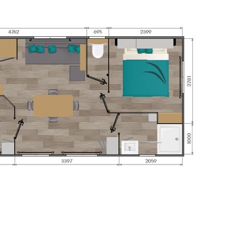 Mobilheim 4 Personen - Komfort XL SPA - 2 Zimmer