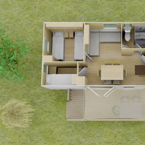 Mobilheim 6 personen - Mobilheim | Premium | 3 Zi. | 6 Pers. | Erhöhte Terrasse | 1 Bad | Klima.