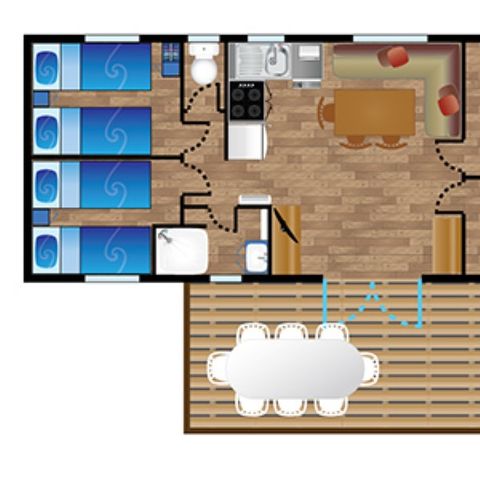 Mobilheim 8 Personen - Mobile-Home LARRUN**** 8 Personen