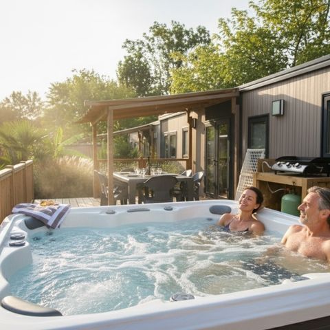 Mobilheim 4 Personen - Mobilheim LUXUS ANDIA mit Spa 4 Personen