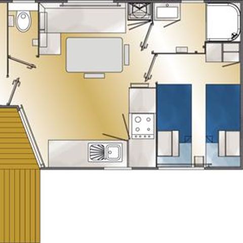 Mobilheim 4 Personen - Pacific 3 Zimmer 4 Personen + TV