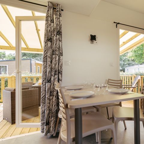 Mobilheim 6 personen - Premium Azure | 2 Zi. | 4/6 Pers. | Erhöhte Terrasse | Klim.