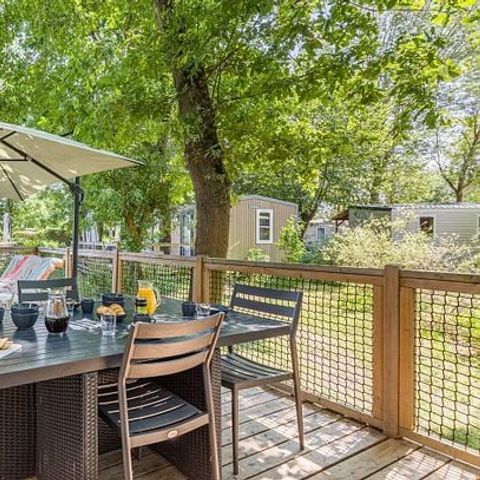 Mobilheim 6 personen - Comfort | 2 Zi. | 4/6 Pers. | Einfache Terrasse | Klima | TV