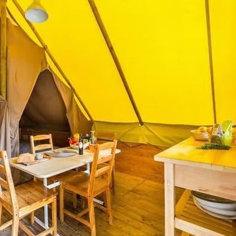 Safarizelt 4 personen - Eco Lodge | 2 Zi. | 3/4 Pers. | Erhöhte Terrasse | Ohne Bad
