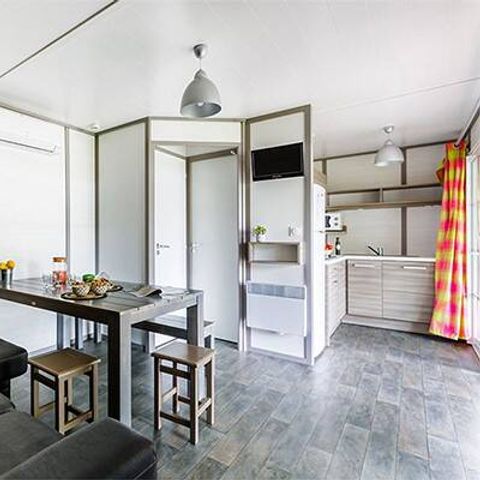 Mobilheim 7 personen - Chalet | Comfort XL | 3 Zi. | 5/7 Pers. | Erhöhte Terrasse | Klimaanlage | TV