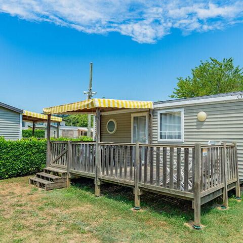 Mobilheim 4 Personen - Mobilheim | Comfort | 2 Zi. | 4 Pers. | Überdachte Terrasse | 1 Bad | Klimaanlage | TV