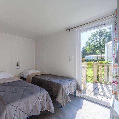 Mobilheim 6 Personen - Mobilheim | Comfort | 3 Schlafz. | 6 Pers. | Überdachte Terrasse | 1 Bad | Klimaanlage | TV