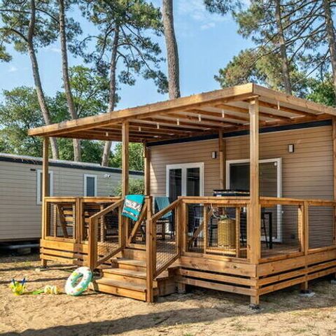 Mobilheim 6 Personen - Mobilheim | Comfort | 3 Schlafz. | 6 Pers. | Überdachte Terrasse | 1 Bad | Klimaanlage | TV