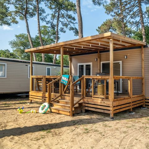 Mobilheim 6 Personen - Mobilheim | Comfort | 3 Zi. | 6 Pers. | Überdachte Terrasse | 1 Bad | Klima.