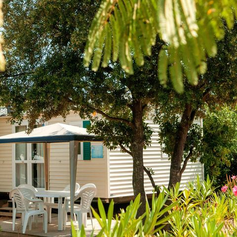 Mobilheim 6 Personen - Comfort | 2 Zimmer | Kapazität 4-6 Personen | Einfache Terrasse | 1 Badezimmer | Klimaanlage