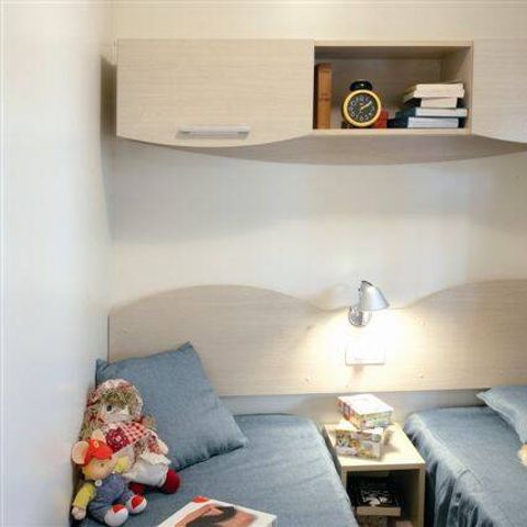 Mobilheim 6 Personen - Comfort | 3 Zimmer | Kapazität 6 Personen | Erhöhte Terrasse | 1 Badezimmer | Klimaanlage