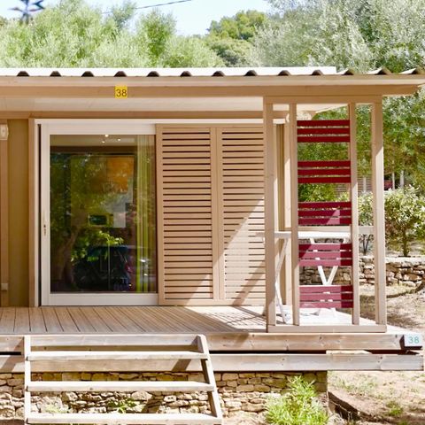Chalet 4 Personen - Holz 2 Schlafzimmer Klimatisiert