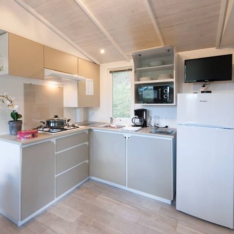 Mobilheim 6 Personen - Mobilheim | Comfort | 3 Zi. | 6 Pers. | Einfache Terrasse | Klima | TV