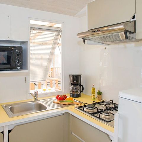 Mobilheim 5 personen - Comfort | 2 Zi. | 5 Pers. | Erhöhte Terrasse | 2 Bäder | Klimaanlage | TV