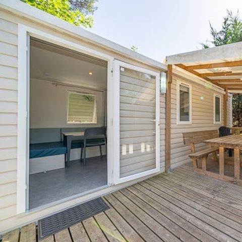 Mobilheim 4 personen - Comfort | 2 Zi. | 4 Pers. | Erhöhte Terrasse | Klim.