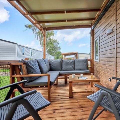 Mobilheim 6 Personen - Mobilheim | Premium Exclusive | 3 Zi. | 6 Pers. | Terrasse Lounge | Klima | TV