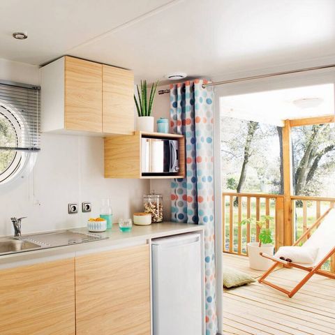 Mobilheim 4 Personen - Mobilheim | Premium | 2 Zi. | 4 Pers. | Einfache Terrasse | Klimaanlage | TV